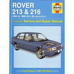 Rover 213 and 216 1984-89 Service and Repair Manual (Haynes Service and Repair Manuals)