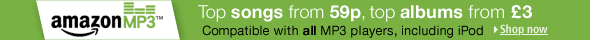 MP3 music downloads: top albums from �3, top songs from 59p