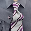 Mid Grey End On End Slimfit Shirt (Double Cuff)