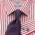 Charles Tyrwhitt Audley Red Stripe Non Iron Classic Shirt (Single Cuff)