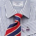 Abbotsford Navy Stripe Classic Shirt (Double Cuff)
