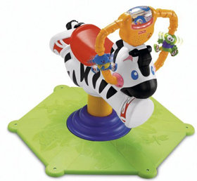 Fisher-Price Bounce & Spin Zebra Black & White