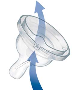AVENT teats allow air into the bottle, preventing any vacuum build-up