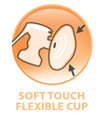 Soft touch flexible cup