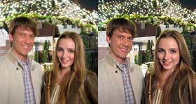 Outdoor portrait at night
