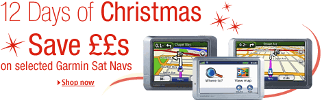 12 Days of Christmas Deals on Selected Garmin Sat Navs