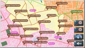 The sat nav tells you were points of interest are and street names