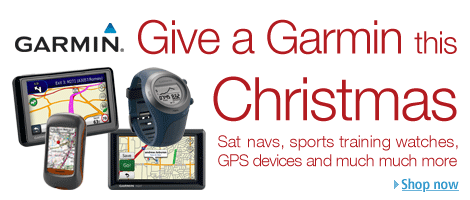 Give a Garmin this Christmas. Shop our Garmin store and find our great selection of Garmin Nuvi and Zumo sat navs and handheld GPS units so you can explore the great outdoors. Plus browse the Garmin fitness range, which includes Garmin Forerunners, GPS sports watches and cycle computers. And find a wide selection of Garmin accessories for sat nav, handheld GPS systems and fitness & training.