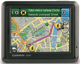 The slimline Garmin n&uuml;vi 1210 includes City Explorer, that allows you to get around a city on foot