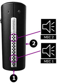With a primary microphone at the bottom supported by a secondary microphone at the top, your dual microphone technology determines the direction the sound is coming from.