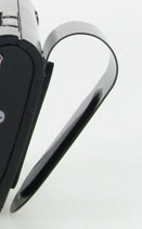Closeup image of visor metal clip for ease of installation