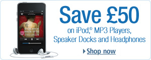 Save �50 on on iPod, MP3 Players, Speaker Docks and Headphones