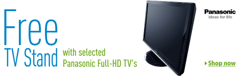 Get a free Icon glass stand when you buy a selected Panasonic TV