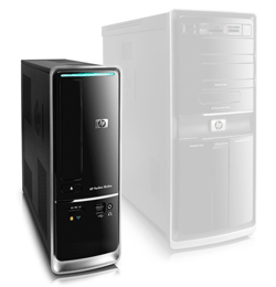 Size comparison Slimline s5200 desktop and HP Pavilion Elite e9000