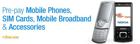 Check out our range of Pre-Pay Mobile Phones and Accessories