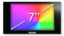 A 7" TFT colour LCD screen gives you a clear and vibrant view of your favourite movies.