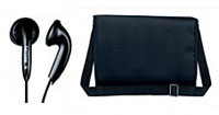 2 sets of headphones and a travel bag included for convenience on the move