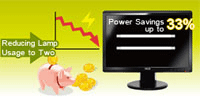 Power saving 2 lamp operation