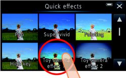 Picture shows the Quick-Effects menu display.