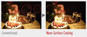 Nano thin surface coating virtually eliminates ghost and flare entirely
