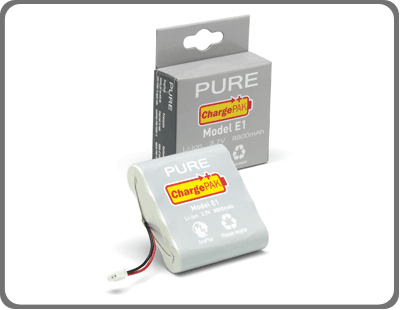 Use Pure's rechargeable ChargePAK and save on batteries