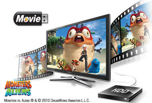 Plug-in your USB device to record your favourite shows, watch videos or listen to your music