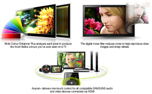 The advanced features of Samsung LED TVs produce stunning picture quality