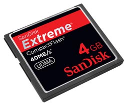 SanDisk Extreme CompactFlash 4GB Memory Card