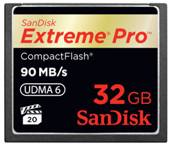 SanDisk Extreme Pro CompactFlash 32GB Memory Card