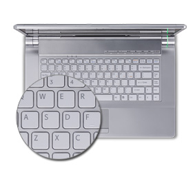 Typing is accurate and comfortable, thanks to the optimum spacing and solid response of the keys on the isolation keyboard