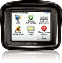 Clear navigation instructions on the 3.5" glove-friendly touchscreen.