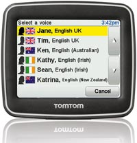 choose the voice and accent that will tell you where to go