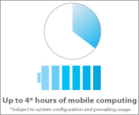 up to 4 hours   battery life