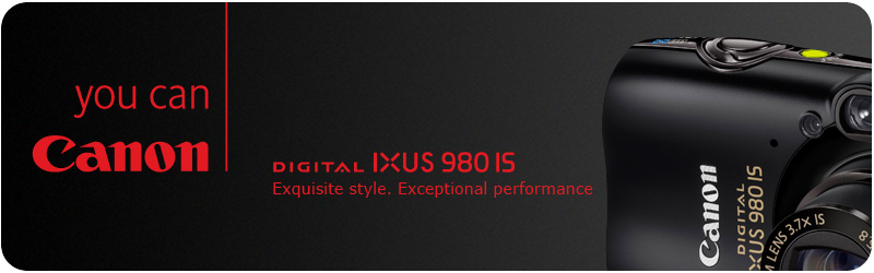 Canon Digital IXUS 980 IS -- Exquisite style. Exceptional performance.