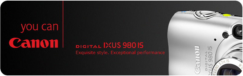 Canon Digital IXUS 980IS -- Exquisite style. Exceptional performance.