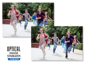The new Powered Optical Image Stabiliser ensures shake free movies every time.