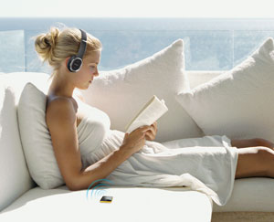 Enjoy wireless audio wherever you go with the M300 and the Creative WP-300 headphones