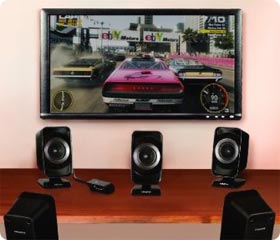 Magnetically-shielded speakers can be placed next to monitors without causing distortion