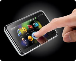 The Creative ZEN X-Fi2 has a 3 inch touchscreen