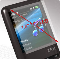 Enjoy navigating your music or watching video on the 1.8inch screen