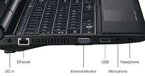 Toshiba NB500 right ports