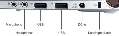 Toshiba NB305 left ports