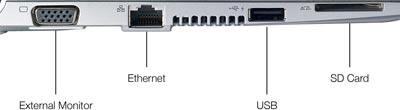 Toshiba NB305 right ports