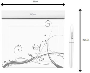 Stylish, ultra thin tablet with 255 x 160 mm working space.