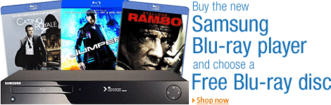 Claim a free blu-ray disc when you buy the Samsung BD-P1500 blu-ray player