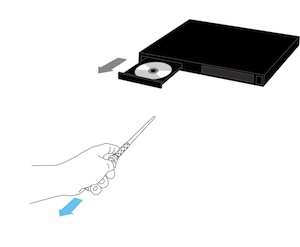 Wand opening DVD tray