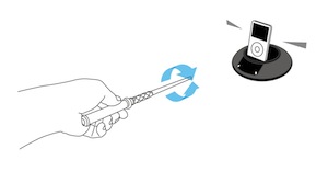Wand controlling iPod dock