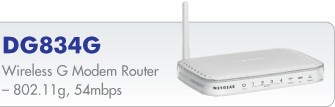 NETGEAR DG834G - Wireless G Modem Router &ndash; 802.11g, 54mbps