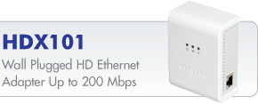 NETGEAR HDX101 - Wall Plugged HD Ethernet Adapter Up to 200 Mbps