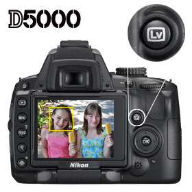 The Live View button on the D5000